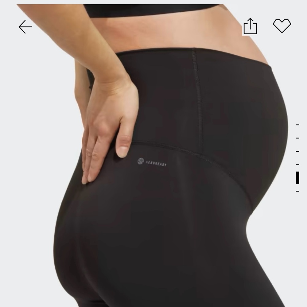 Adidas 3 pair maternity leggings 7/8 length stretch black Aeroready pants XL